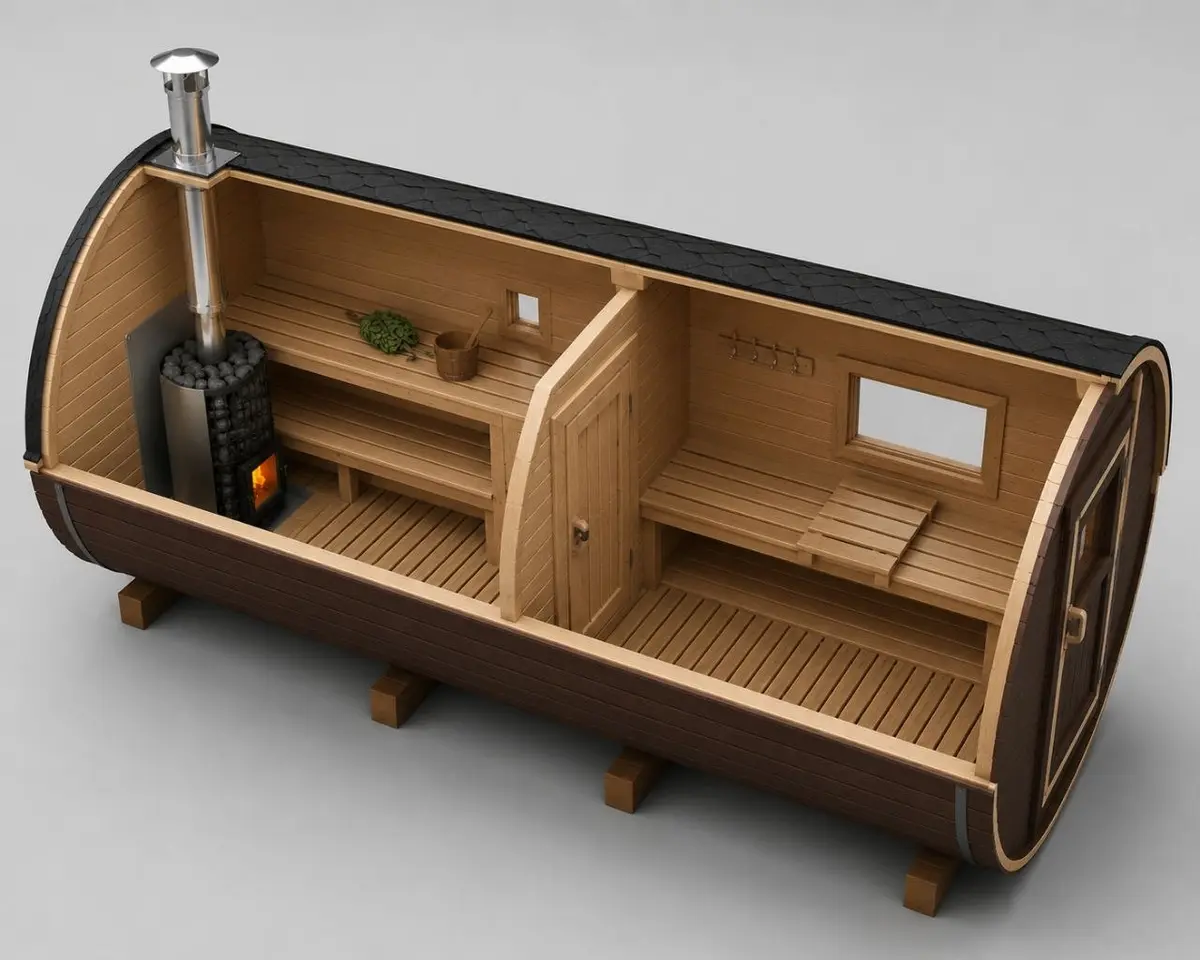 Планировка квадро-бани 2×4 м